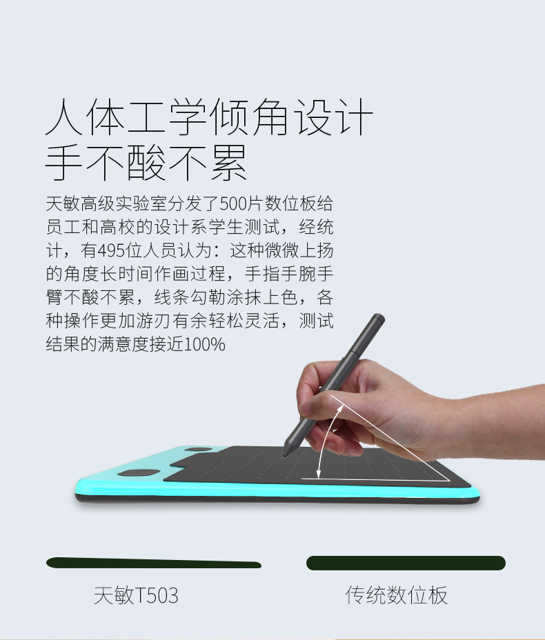 天敏T503数位板可连手机手绘板电脑绘画绘图板上网课手写板输入板