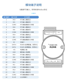舟正科技以太网 ModbusTCP 6 通道 RTD 输入DAQM-1205