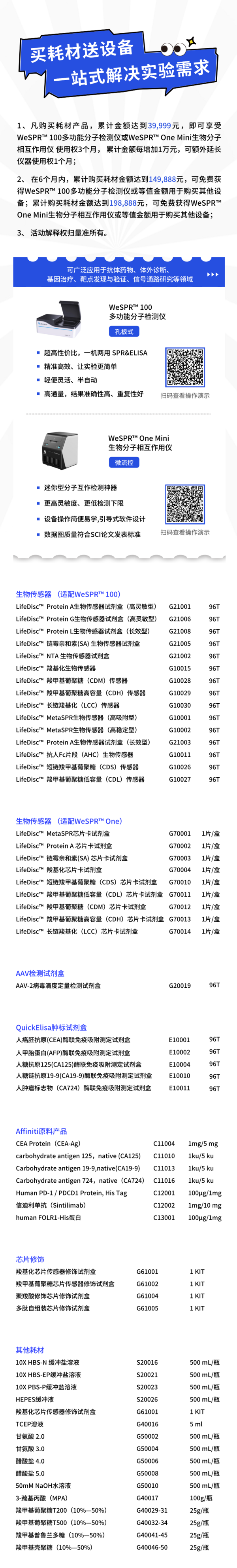 买耗材送设备一站式解决实验需求！