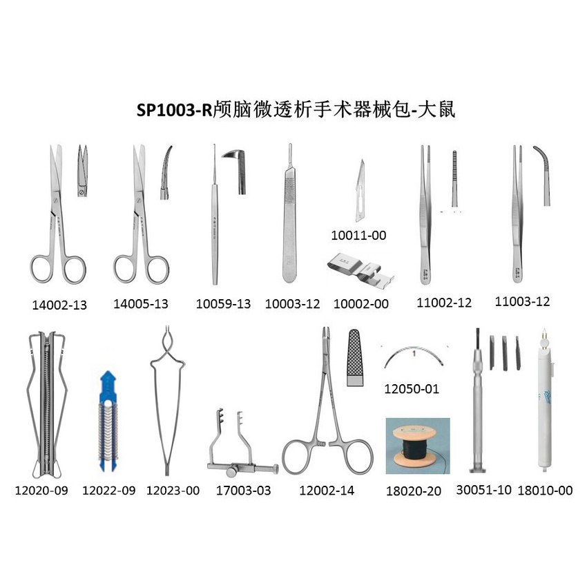 FST大鼠顱腦微透析手術器械包 FST小動物器械包